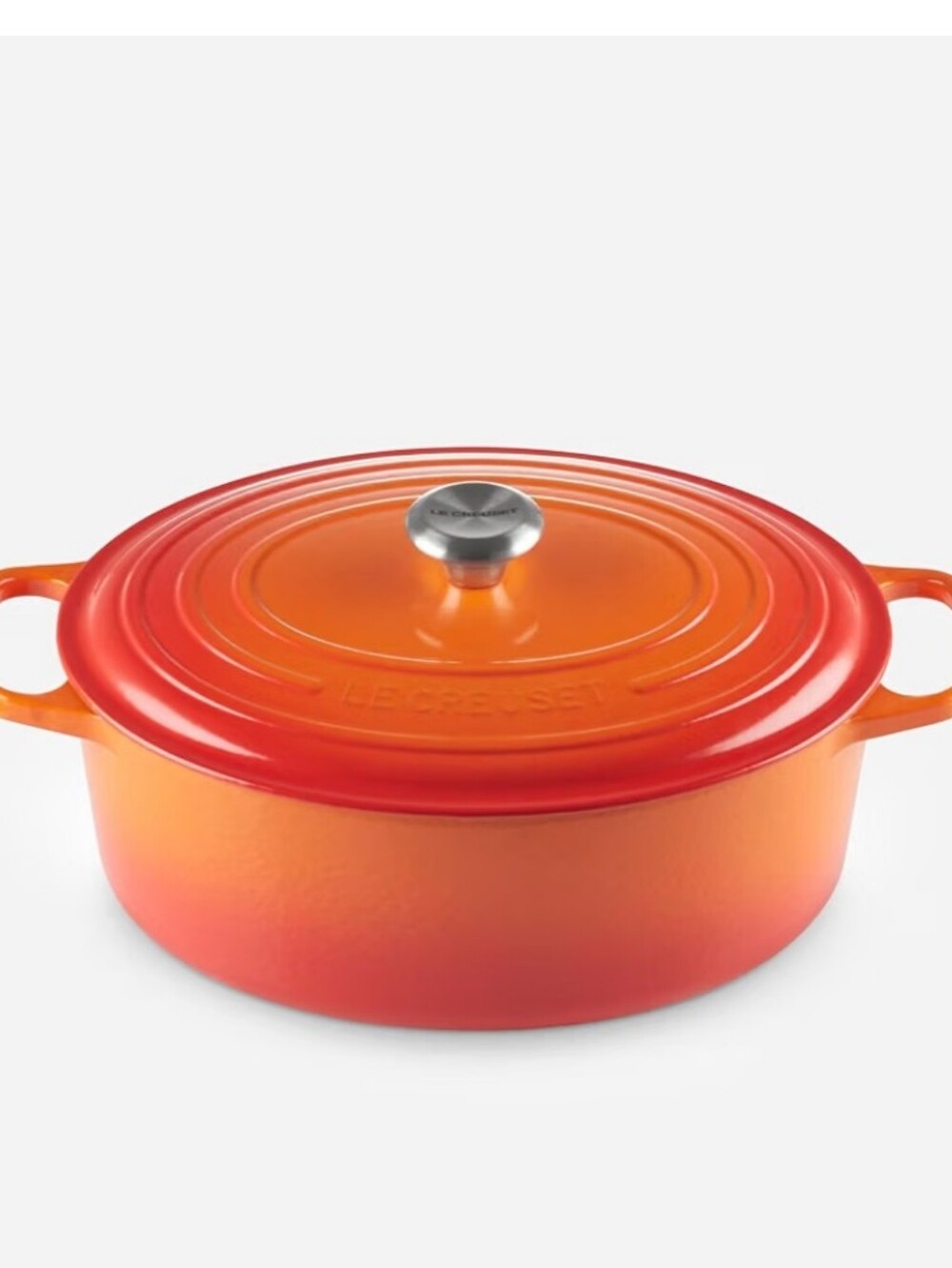 Le Creuset 8QT Enamel Cast Iron Oval Dutch Oven- Flame